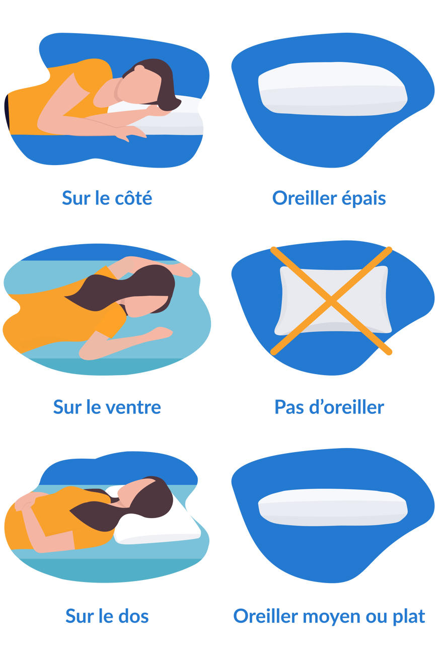 oreiller position de sommeil